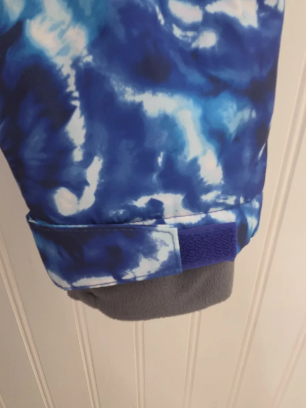 Lands' End Kids Blue Tie-Dye Hooded Puffer Jacket